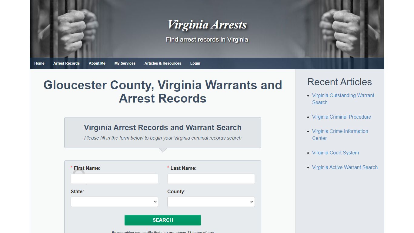 Gloucester County, Virginia Warrants and Arrest Records